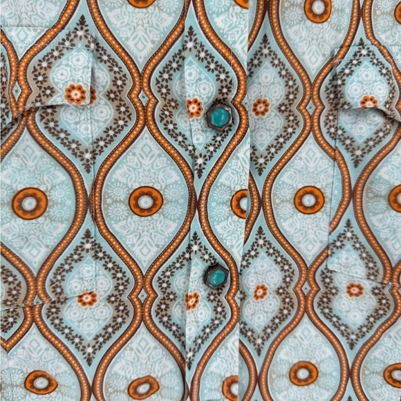 Rough Stack Panhandle Slim Retro Print Pearl Snap Button Down Shirt - Picture 4 of 10